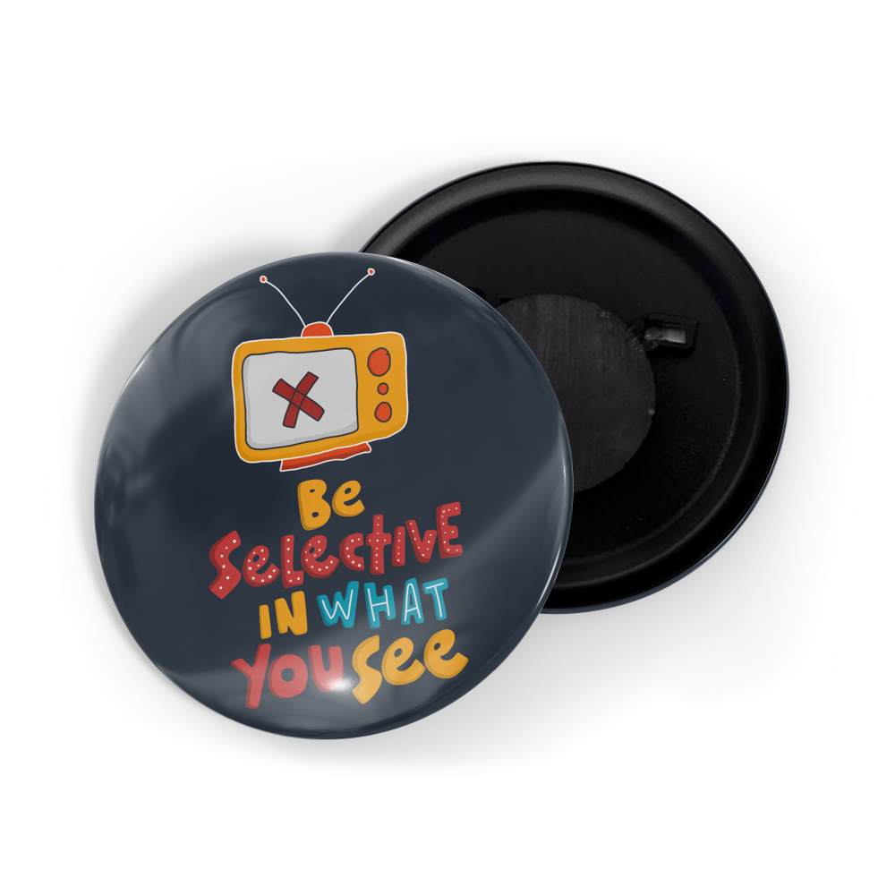 dhcrafts Fridge Magnet Black Be Selective In What You See TV Vintage Glossy Finish Design Pack of 1